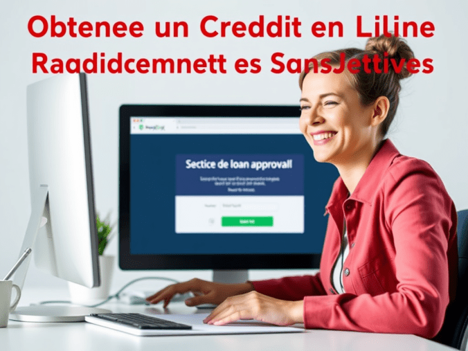 Illustration d’une demande de crédit en ligne rapide et simplifiée, avec traitement accéléré et conditions variables selon l’organisme prêteur.