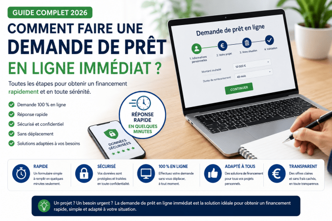Comment faire une demande de prêt en ligne immédiat ? Guide 2026